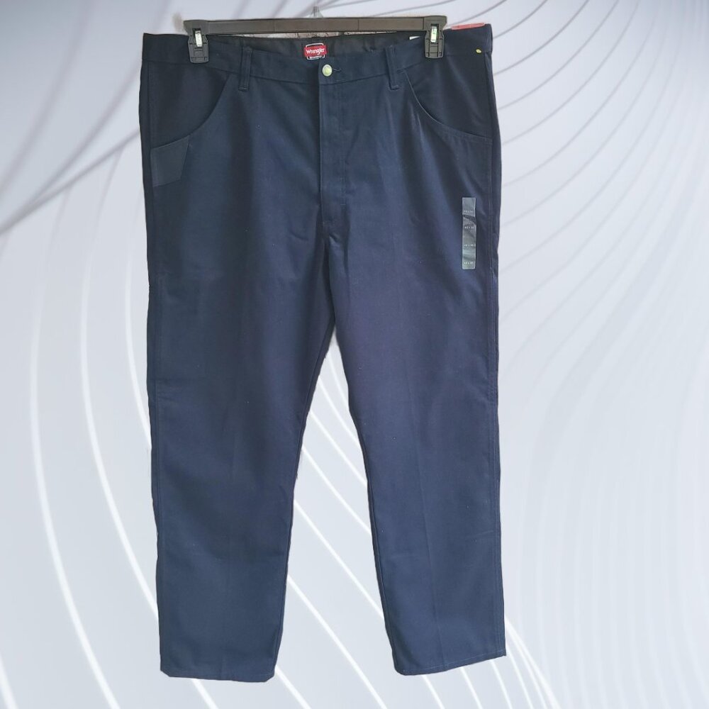 Wrangler Workwear Work Pants Relaxed Fit Tool Pockets Navy Blue 44W x 30L